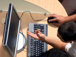boy pointing on 19" tft