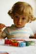 little girl painting