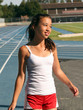 girl at school stadium