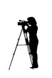silhouette frau mit videokamera