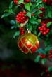 holly berries christmas ornament