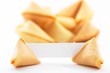 fortune cookies with white blank paper, shallow de