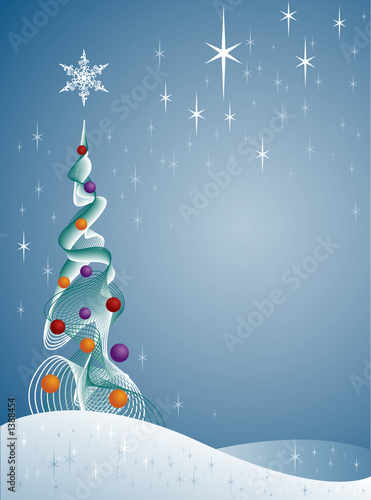 Illustration: snowy christmas tree snowy christmas tree