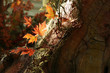 foliage on tree trunk