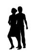 silhouette paar mit clipping path
