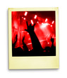 polaroid photo: crowd of fans