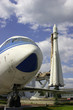 airplane and rocket