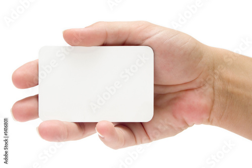 Photo: presenting a business card presenting a business card