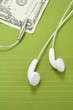 white headphones with dollar