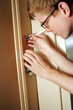 man using lockpicking tools