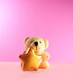 christmas postcard with teddy bear