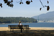 lady on a bench, vancouver, stalnley park 2