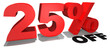 25% off 3d text