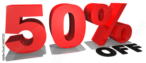 Illustration: 50% off 3d text 50% off 3d text