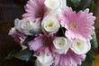 pink and white rose bouquet