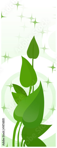 Illustration: leaves on starred background leaves on starred background