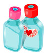 two bottles on white background