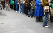 people in a line