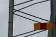 sign on metallic tower