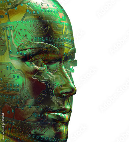 3d cyber bionic face