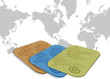cards with world map