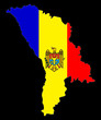 carte drapeau de la  moldavie