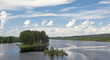 two small islands on a river