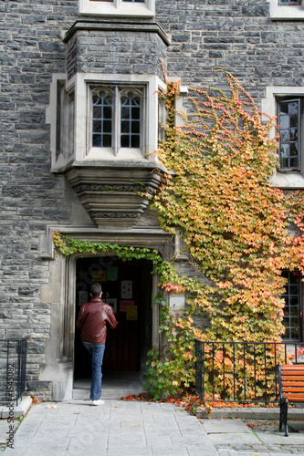Photo: student opening door student opening door