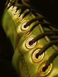 military boot`s closeup