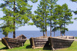 3 old wooden fisher boats on the baikal lakecoast 3 old wooden fisher boats on the baikal lakecoast