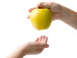 hands and apple