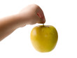 kids hand and apple