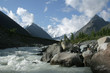 morning at akkem river near beluha, altai mountains