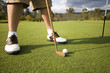 man putting
