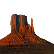 west mitten at sunset, monument valley (isolated)