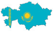 carte drapeau du kazakhstan