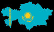 carte drapeau du kazakhstan