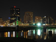 Photo: dayton skyline at night with river dayton skyline at night with river