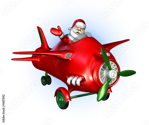 santa flying a plane