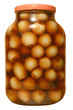 a large gar of pickled onions
