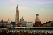 Photo: antwerp skyline at dusk antwerp skyline at dusk