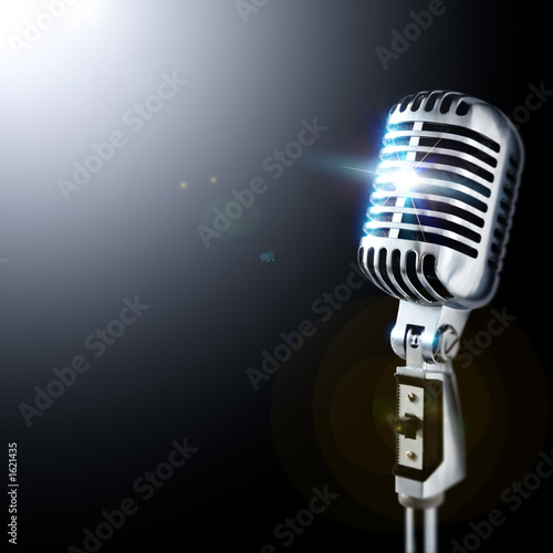 microphone in spotlight