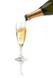 pouring a champagne flute pouring a champagne flute