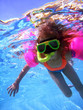 girl swimming underwater