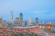 perth cityscape at dusk-peak hour traffic perth cityscape at dusk-peak hour traffic