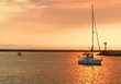 sailboat at sunset
