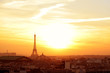 paris neighborhood at sunset