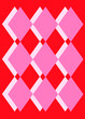 red background pink diamonds
