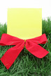 red christmas bow and notepaper red christmas bow and notepaper