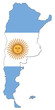 Illustration: carte drapeau de l' argentine carte drapeau de l' argentine